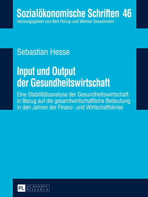 Title details for Input und Output der Gesundheitswirtschaft by Werner Sesselmeier - Available